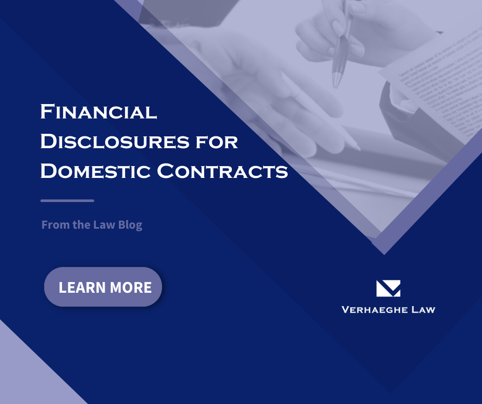 Financial Disclosures for Domestic Contracts